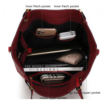 MKF Collection Vallie Color-Block Vegan Leather Women Tote Bag with Matching Wallet by Mia K