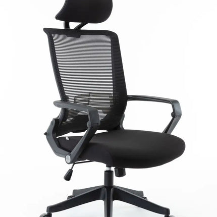 Free Shipping Mesh Office Chair, High Back Chair - Adjustable Headrest with Arms,  Lumbar Support