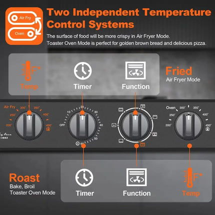 Combo de horno, encimera de horno de convección 7 en 1 WEESTA, freidora de aire grande de 24 cuartos con accesorios y recetas electrónicas
