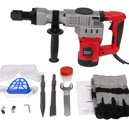 Demolition Electric Jack Hammer Concrete Breaker Trigger Lock with Chisel Bit with Carrying Case YF