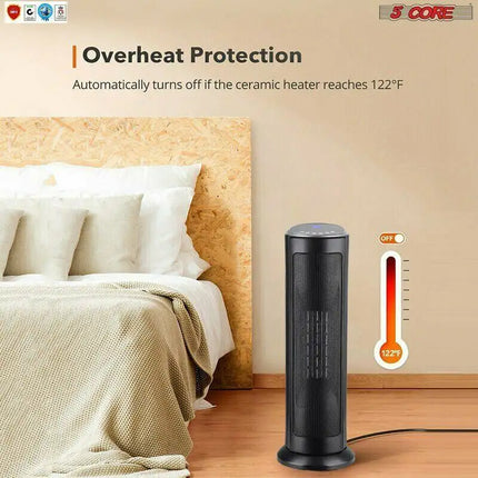 Space Heater Portable for Indoor Use 1500W 24" 5Core HTR T