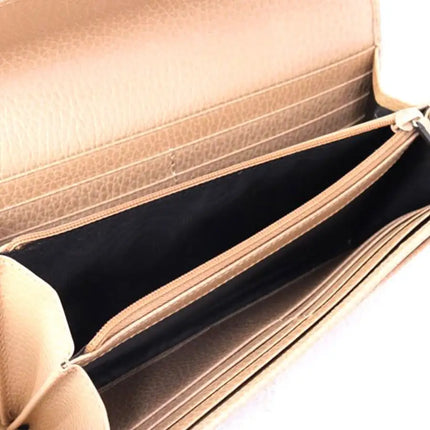 NEW Gucci Beige Interlocking G Leather Long Wallet Clutch Bag