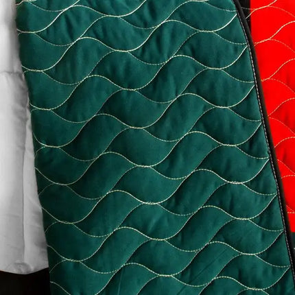 [Italianism] Vermicelli-Quilted Patchwork Striped Quilt Set Full/Queen