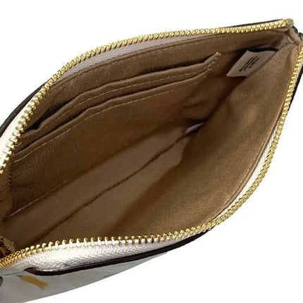 NEW Coach White Corner Zip Mystical Floral Print Monogram Signature Canvas Wristlet Clutch Bag