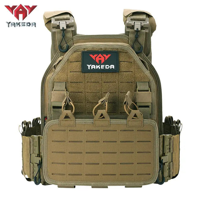 YAKEDA 1000D Nylon equipo táctico militar Airsoft CS juego caza MOEEL ejército chaleco cortado con láser