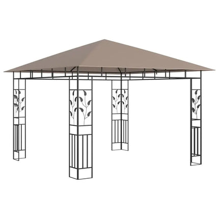 Gazebo with Mosquito Net 9.8'x9.8'x9' Taupe 180 g/m2