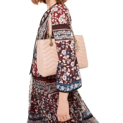 NEW Kate Spade Beige Ginger Tea Reese Park Small Courtnee Quilted Leather Tote Shoulder Bag