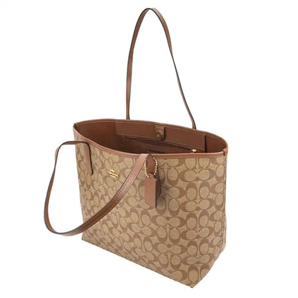 NEW Coach Brown City Tote Monogram Signature Canvas Tote Shoulder Bag