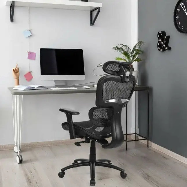 Mesh Office Chair Recliner with Adjustable Headrest