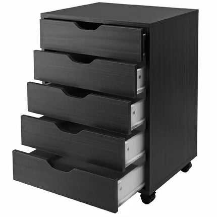 Halifax Cabinet for Closet / Office, 5 Drawers, Black