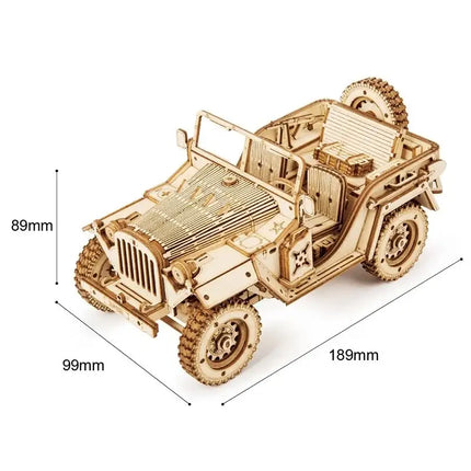 Robotime ROKR Army Jeep Car 3D Wooden Puzzle Model Toys Building Kits for Children