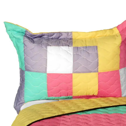 [Wonderland] 3PC Vermicelli - Quilted Patchwork Quilt Set (Full/Queen Size)