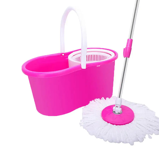 360° Spin Mop with Bucket Set Dual Heads Floor Cleaning System Home Clean Tools