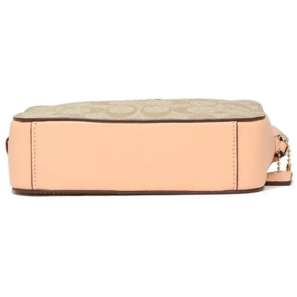 NEW Coach Beige Mini Camera Bag Monogram Signature Canvas Crossbody Bag