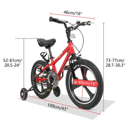 Kids Bike with Training Wheels, Kids Bicycle with Handbrake and Rear Brake Kickstand Child's Bike, 16 Inch RT