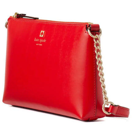NEW Kate Spade Lacquer Red Weller Street Declan Leather Crossbody Bag