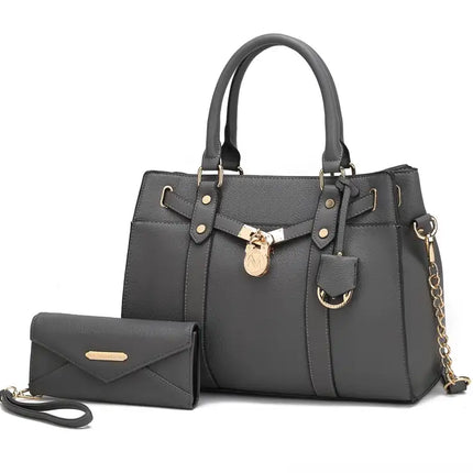 MKF Collection Christine Vegan Leather Women Satchel Bag with wallet by Mia K