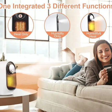 Space Heater, Portable Electric Heater with Humidifier Function