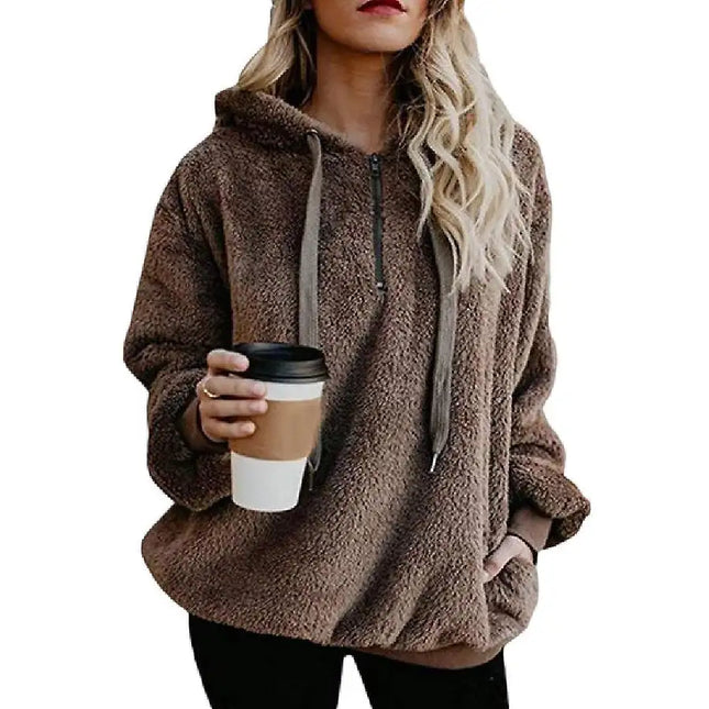 Women's Fleece Hoodies Fuzzy Oversized Sweatshirt Hooded with Pockets