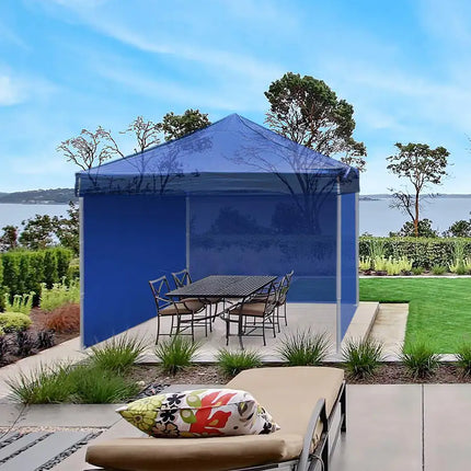 10x10ft EZ Canopy Gazebo Full Size Side Wall/Blue