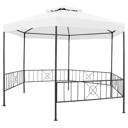Garden Gazebo 127.2"x108.3"x104.3" White 180 g/m?