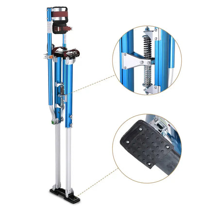 50in to 64in Blue Aluminum Drywall Stilt