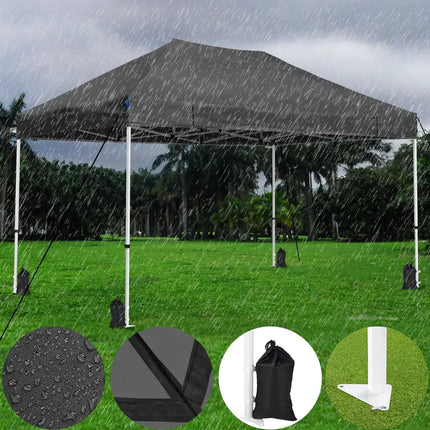 10X15ft EZ Pop Up Canopy Folding Gazebo/Black