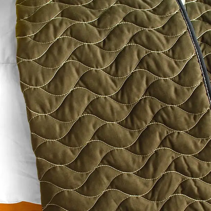 [Time and Tide] 3PC Vermicelli-Quilted Patchwork Quilt Set (Full/Queen Size)