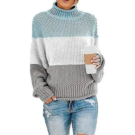 Women's Turtleneck Chunky Knit Oversized Sweater Pullover