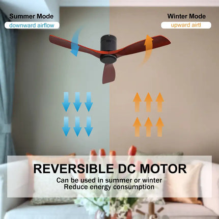 Ceiling Fan ; Remote Control; 52" Matte Black Indoor Outdoor Wood Ceiling Fan with 3 Fan Blades; Noiseless Reversible DC Motor for Patio Living Room; Bedroom; Office; Matte Black