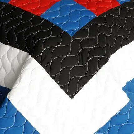 [Once] 3PC Vermicelli - Quilted Patchwork Quilt Set (Full/Queen Size)