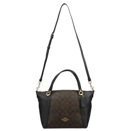 NEW Coach Black Kacey Satchel Monogram Signature Canvas Crossbody Shoulder Bag