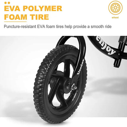 Kids Balance Bike No Pedal Bicycle for 2-4 Years Old, Toddler Balance Push Bike with 12" EVA Polymer Foam Tire, Height Adjustable, Lightweight Frame,(Pink/Black/red)