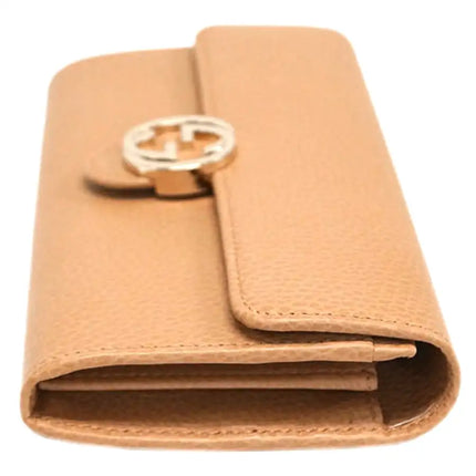 NEW Gucci Beige Interlocking G Leather Long Wallet Clutch Bag