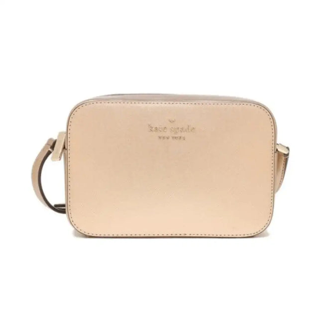 NUEVO Bolso bandolera mini para cámara Kate Spade Rose Metallic Saffiano