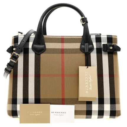 NEW Burberry Multicolor Banner House Check Coated Canvas Crossbody Bag