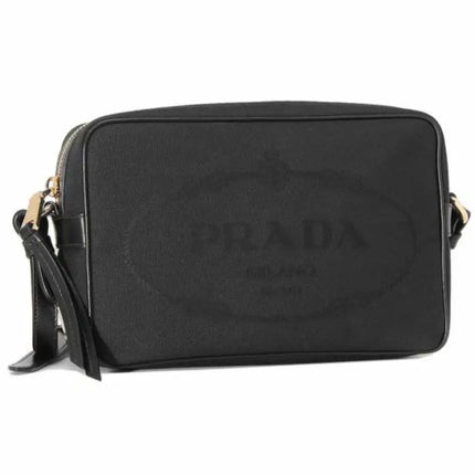 NEW Prada Beige Black Jacquard Canvas Crossbody Shoulder Camera Bag - Vickie Lynn's