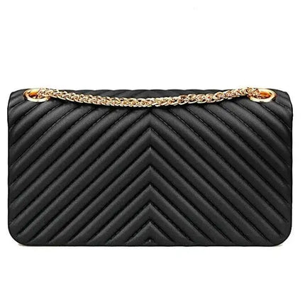 Women Fashion Shoulder Bag Jelly Clutch Handbag Quilted Crossbody Bag with Chain