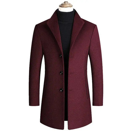 Men Wool Blends Coats Autumn Winter New Solid Color High Quality Men's Jacket Luxurious Brand Clothing