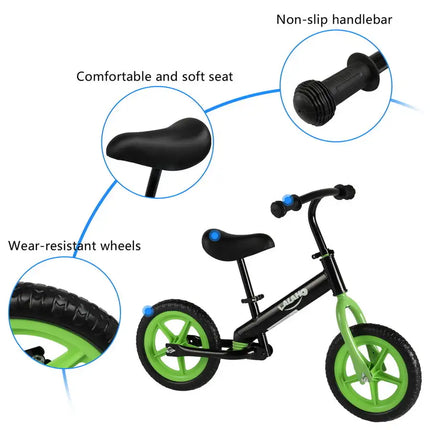 Kids Balance Bike Height Adjustable Green YF