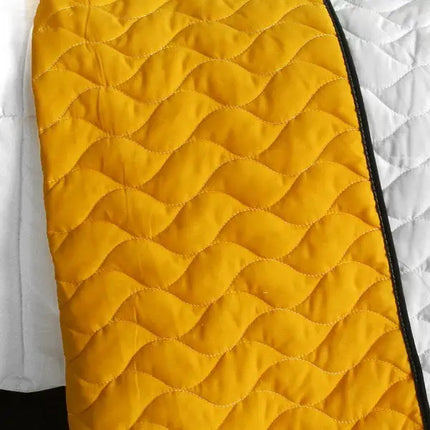 [Tetris - D] Vermicelli-Quilted Patchwork Geometric Quilt Set Full/Queen