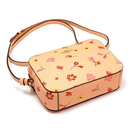 NEW Coach Pink Mini Mystical Floral Print Canvas Camera Crossbody Bag