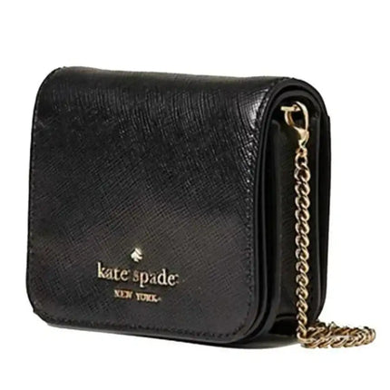 NEW Kate Spade Black Staci Cardcase On A Chain Mini Wallet Crossbody Bag