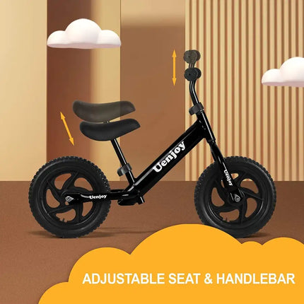 Kids Balance Bike No Pedal Bicycle for 2-4 Years Old, Toddler Balance Push Bike with 12" EVA Polymer Foam Tire, Height Adjustable, Lightweight Frame,(Pink/Black/red)