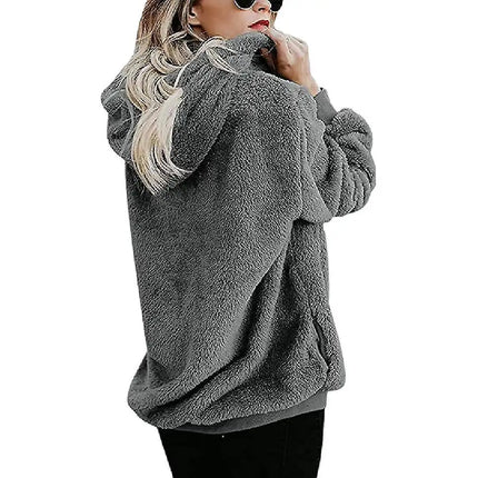 Women's Fleece Hoodies Fuzzy Oversized Sweatshirt Hooded with Pockets