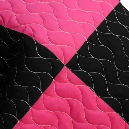 [Reminiscent Album] 3PC Vermicelli-Quilted Patchwork Quilt Set (Full/Queen Size)