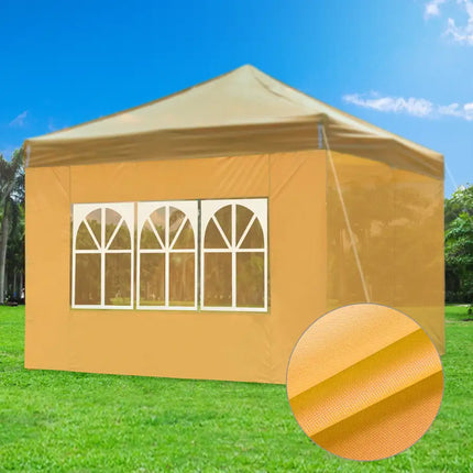 10x10ft EZ Canopy Gazebo With Windows Mineral Yellow PANTONG 15-1046TPX