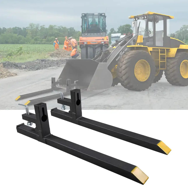 Heavy-Duty Forklift Pallet Forks with Inclinable Base, 2000 lbs Capacity for Tractor or Loader, Black XH