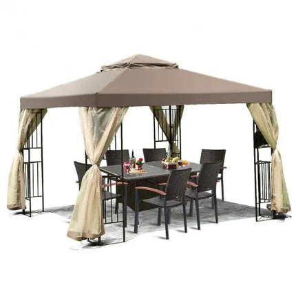 Toldo de 10 pies x 10 pies para patio, estructura sin tornillos, carpa con dosel