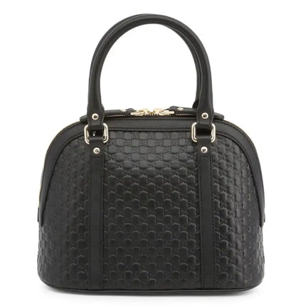 NEW Gucci Black Mini Convertible Micro GG Guccissima Dome Leather Satchel Shoulder Bag